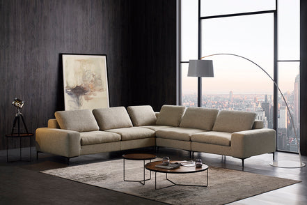 Cascade - Modern Beige Fabric U Shaped Sectional Sofa - image 3