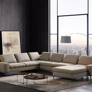 Cascade - Modern Beige Fabric U Shaped Sectional Sofa - image 2