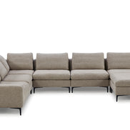Cascade - Modern Beige Fabric U Shaped Sectional Sofa