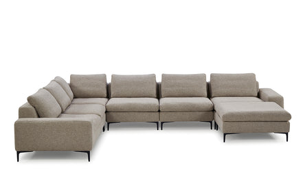 Cascade - Modern Beige Fabric U Shaped Sectional Sofa