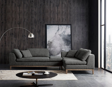Hickman - Modern Dark Grey Fabric Right Facing Sectional Sofa - image 2