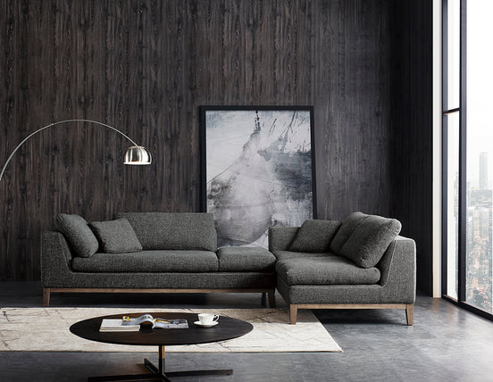 Hickman - Modern Dark Grey Fabric Right Facing Sectional Sofa - image 2