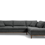 Hickman - Modern Dark Grey Fabric Right Facing Sectional Sofa