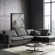 Hickman - Modern Dark Grey Fabric Right Facing Sectional Sofa - image 3