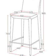 Medford Mid-Century Grey Fabric Bar Stool - image 3