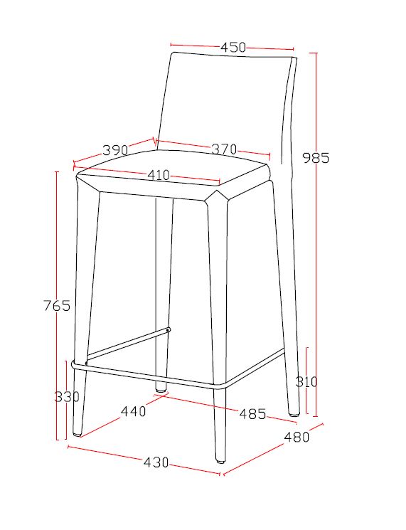 Medford Mid-Century Grey Fabric Bar Stool - image 3
