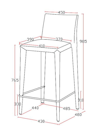 Medford Mid-Century Grey Fabric Bar Stool - image 3