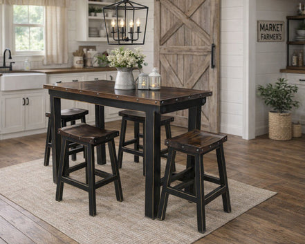 Lauro Walnut & Black Pub Ht.