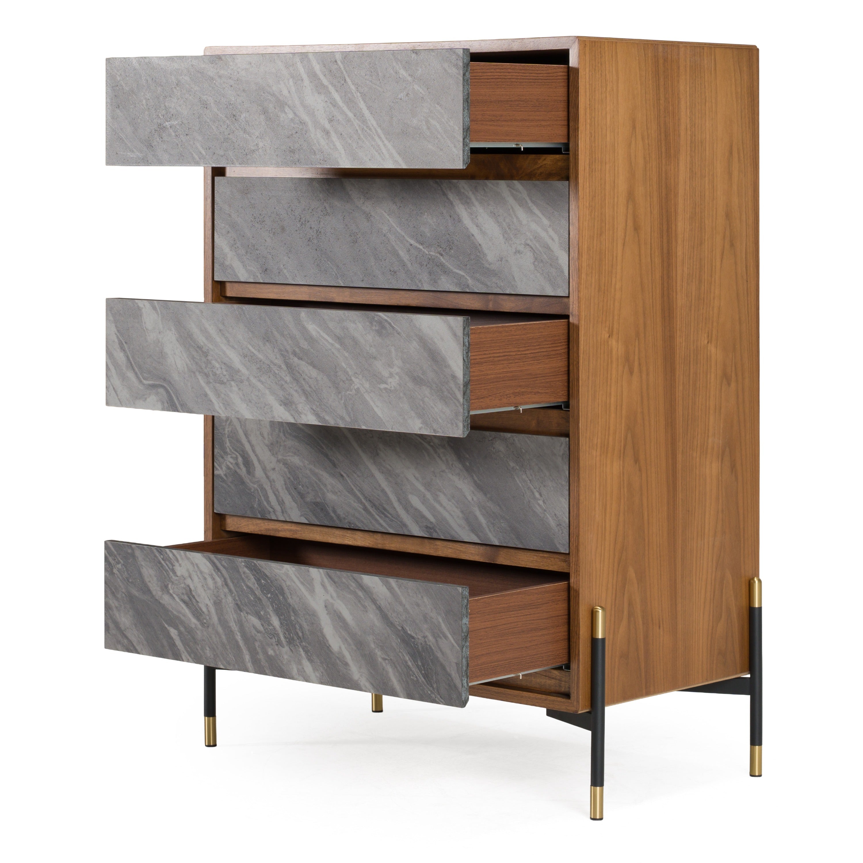 Metcalf - Mid-Century Walnut & Grey Chest - image 5