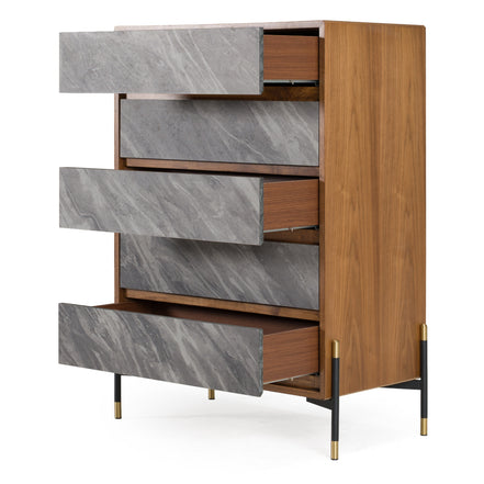 Metcalf - Mid-Century Walnut & Grey Chest - image 5