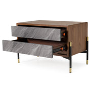 Metcalf - Mid-Century Walnut & Grey Nightstand - image 3