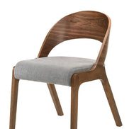 Runyon Modern Walnut & Grey Fabric Dining Chair (Set of 2) - image 3