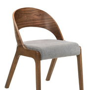 Runyon Modern Walnut & Grey Fabric Dining Chair (Set of 2) - image 5