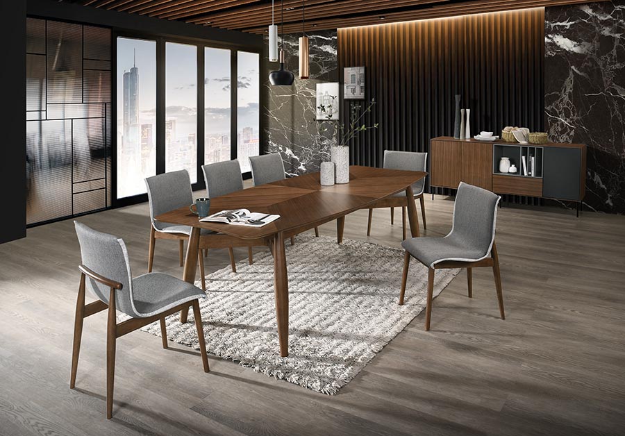 Ackley - Modern Walnut Rectangular Dining Table - image 4