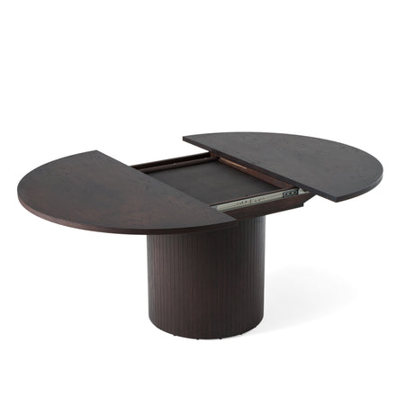 Miami - Modern Brown Round Dining Table with Extension - image 3