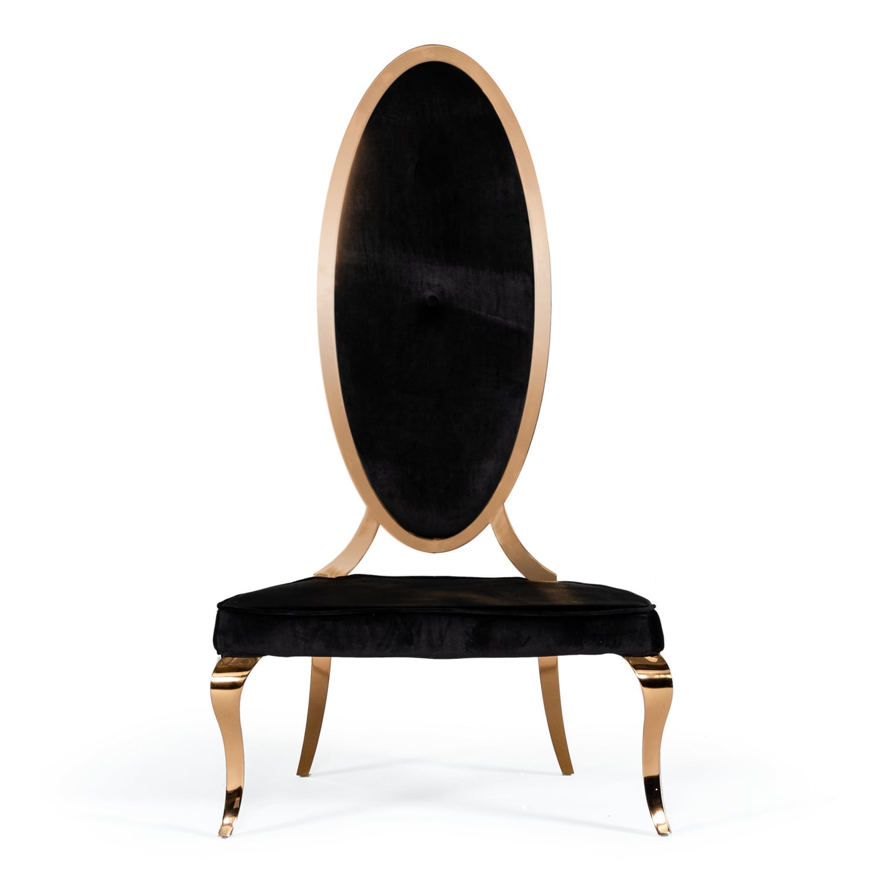 Mills - Modern Black Velvet Rosegold Dining Chair Set of 2 - image 5