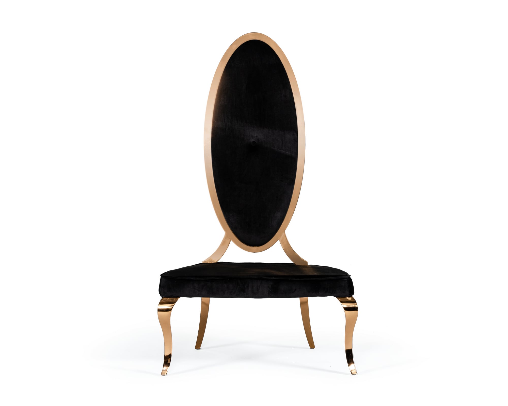 Mills - Modern Black Velvet Rosegold Dining Chair Set of 2 - image 2