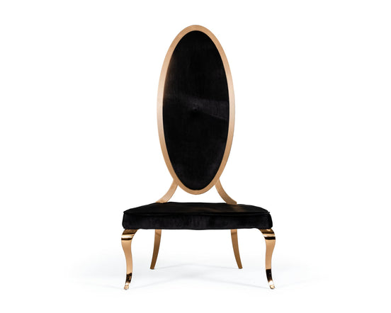 Mills - Modern Black Velvet Rosegold Dining Chair Set of 2 - image 2