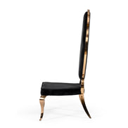 Mills - Modern Black Velvet Rosegold Dining Chair Set of 2 - image 3