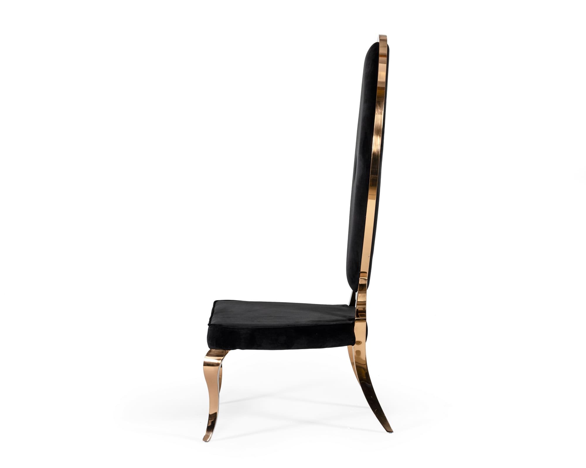 Mills - Modern Black Velvet Rosegold Dining Chair Set of 2 - image 3