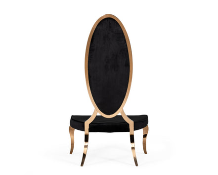Mills - Modern Black Velvet Rosegold Dining Chair Set of 2 - image 4