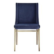 Mimi - Contemporary Blue Velvet & Antique Brass Dining Chair (Set of 2) - image 5