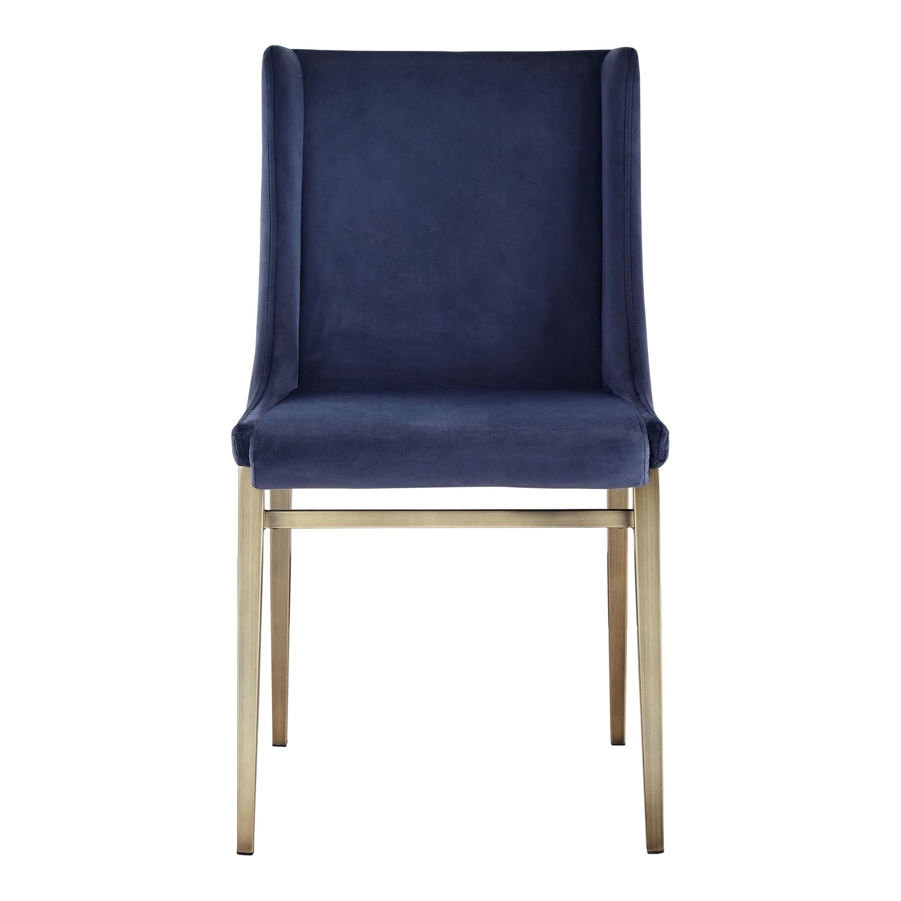 Mimi - Contemporary Blue Velvet & Antique Brass Dining Chair (Set of 2) - image 5