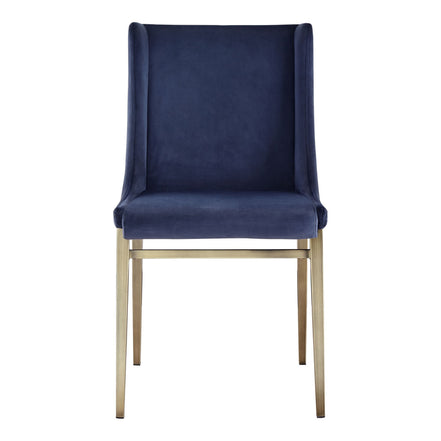 Mimi - Contemporary Blue Velvet & Antique Brass Dining Chair (Set of 2) - image 5