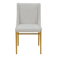 Mimi - Modern Light Grey Fabric + Antique Brass Dining Chair (Set of 2) - image 5