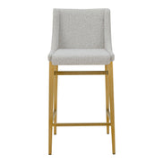 Mimi - Modern Light Grey Fabric + Antique Brass Counter Stool (Set of 2) - image 5