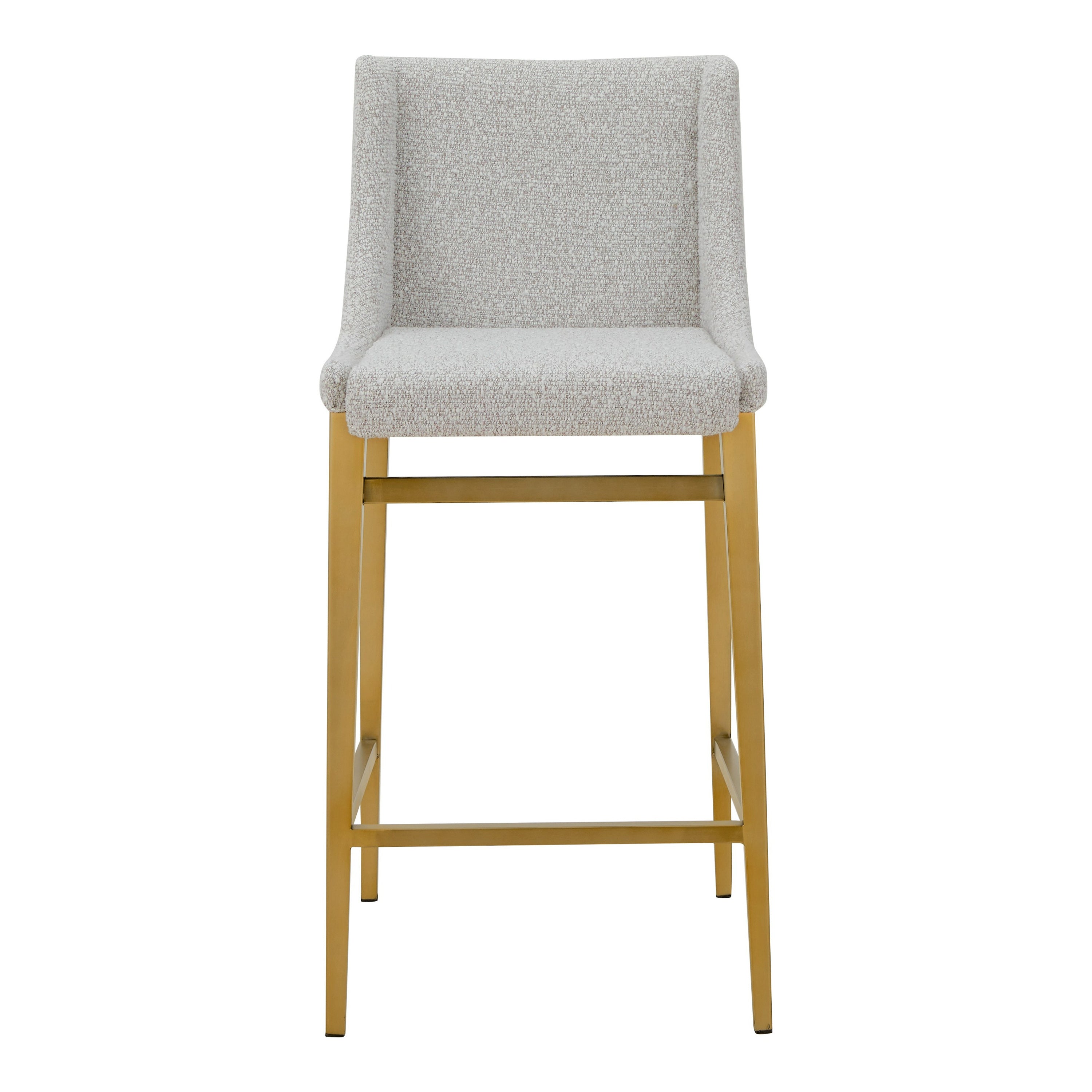 Mimi - Modern Light Grey Fabric + Antique Brass Counter Stool (Set of 2) - image 5