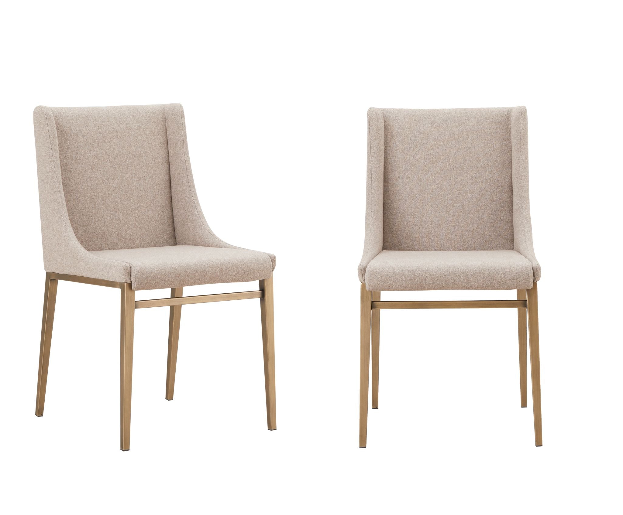 Mimi - Contemporary Beige + Brass Dining Chair (Set of 2) - image 3