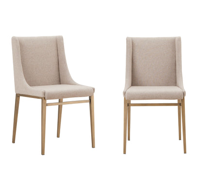 Mimi - Contemporary Beige + Brass Dining Chair (Set of 2) - image 3