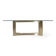 Mingus - Modern Glass + Brushed Brass Rectangualr Dining Table - image 3