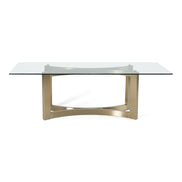 Mingus - Modern Glass + Brushed Brass Rectangualr Dining Table - image 4