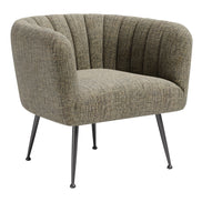 Deco Accent Chair Green Tweed