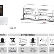 MO-USA2 Modena Grey TV Entertainment System Made In Italy