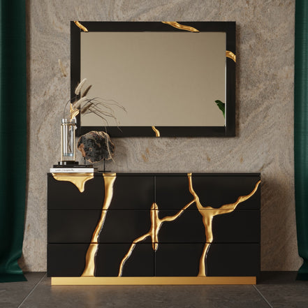 Aspen - Modern Black and Gold Dresser - image 3