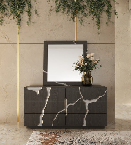 Aspen - Modern Matte Brown Ash & Silver Mirror - image 5