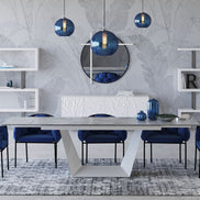 Baldwin - Modern White Ceramic Extendable Dining Table - image 5