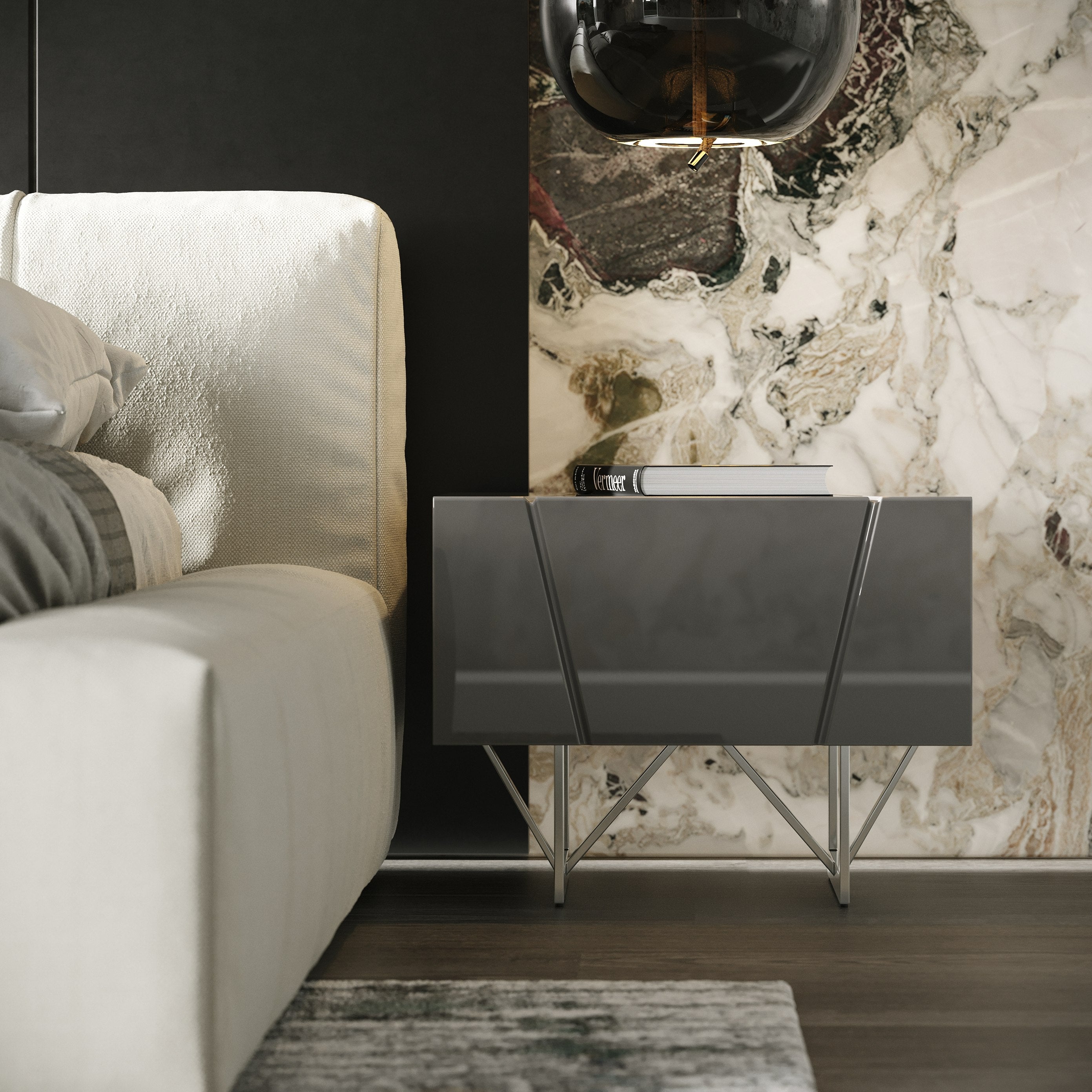 Chrysler Modern Grey Nightstand - image 3