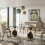 Cleveland - Contemporary Glass and Grey Ash Dining Table