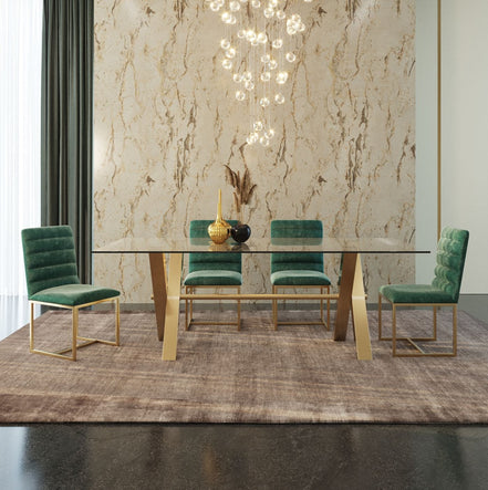 Dandy - Modern Golden & Glass Dining Table - image 2