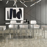 Ericson - Modern Glass & Stainless Steel Dining Table - image 5