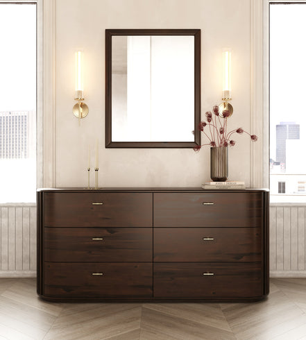 Fields - Modern Walnut Acacia Mirror - image 2