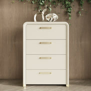 Florence - Modern Beige Leatherette + Gold Chest