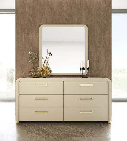 Florence - Modern Beige Leatherette Mirror - image 5