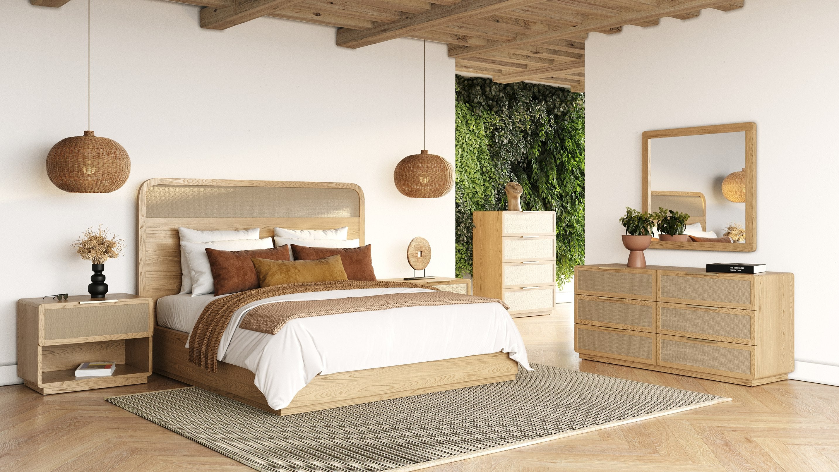Gavin - Modern Natural Ash + Rattan Chest - image 3