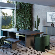 June - Modern Dark Grey Concrete & Walnut Dining Bench - image 5