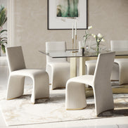 Kenda Contemporary Grey and Brushed Gold Dining Chair (Set of 2) - image 2